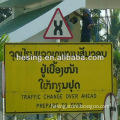 yellow road traffic warning sign